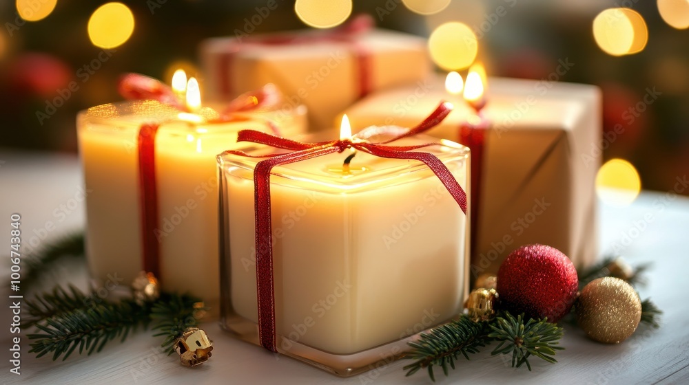 Festive Christmas Candles with Scented Aroma Festive Christmas Candles with Scented Aroma