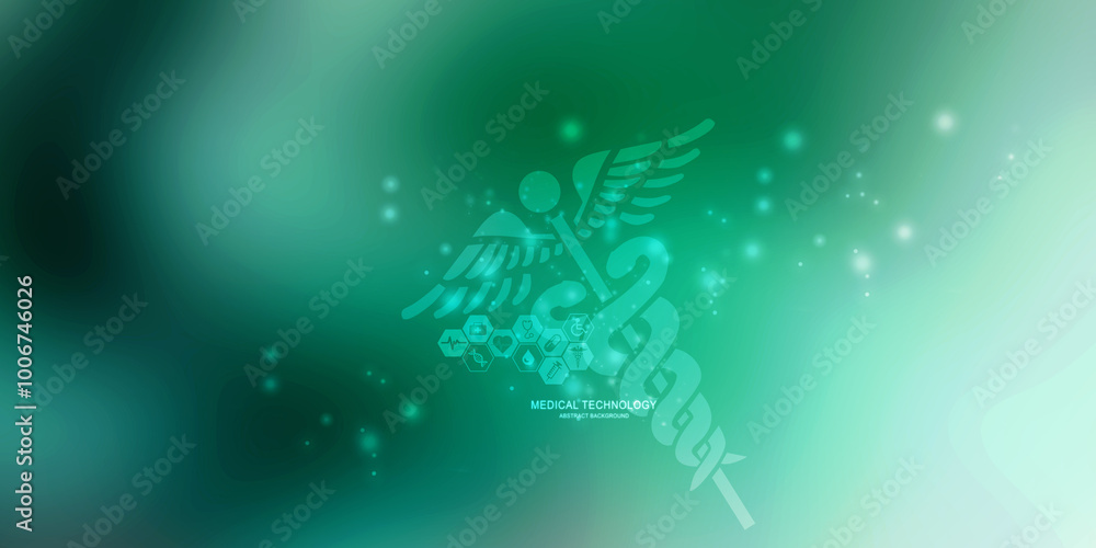 Fototapeta premium 2d illustration caduceus medical symbol 