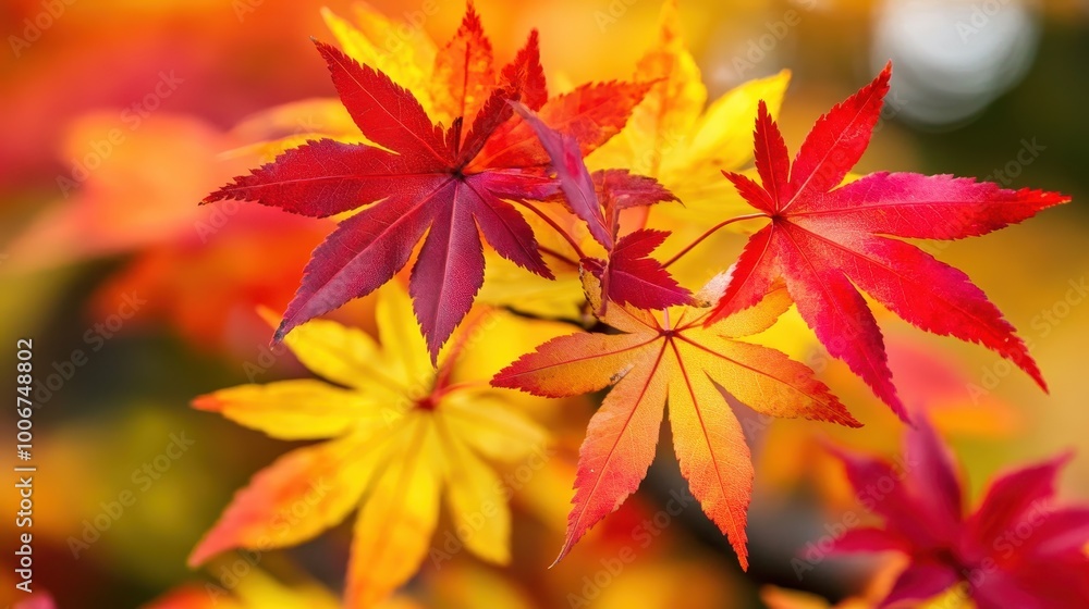 Bright Maple Leaves in Autumn Colors Bright Maple Leaves in Autumn Colors