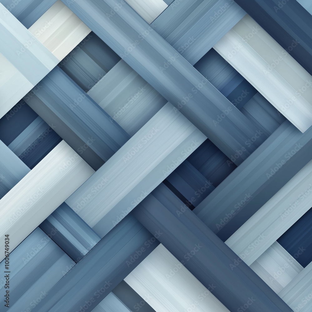 Obraz premium Textured geometric pattern in blue tones with intersecting diagonal lines 