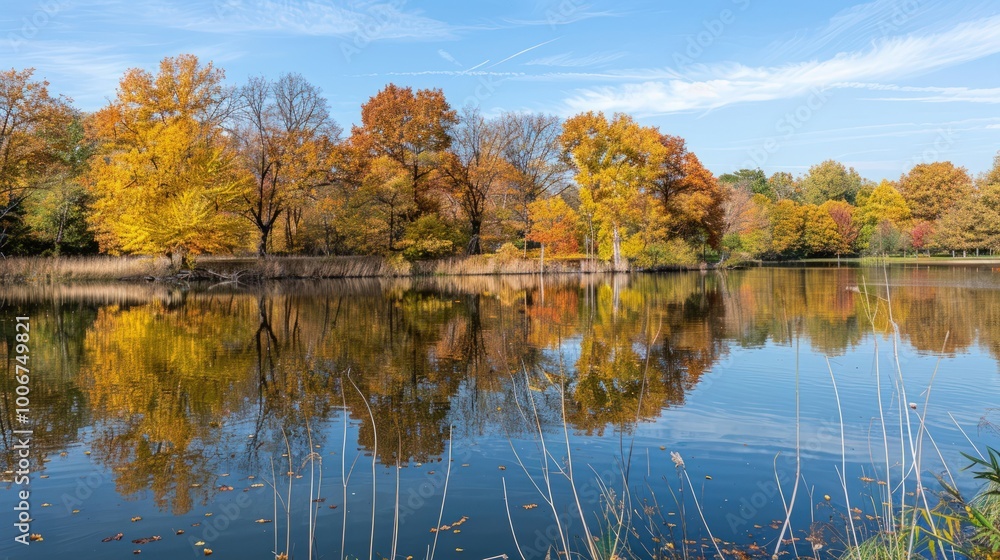 Autumnal Reflections in a Tranquil Pond Autumnal Reflections in a Tranquil Pond
