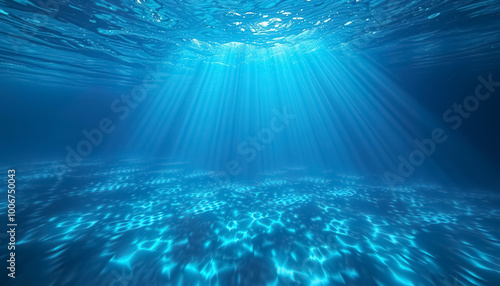 underwater scene with rays of light