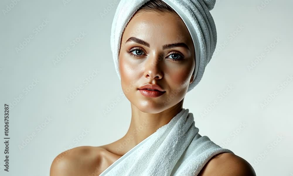 Woman Wrapped in White Towel Woman Wrapped in White Towel