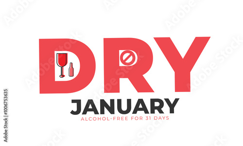 Dry January. background, banner, card, poster, template. Vector illustration.