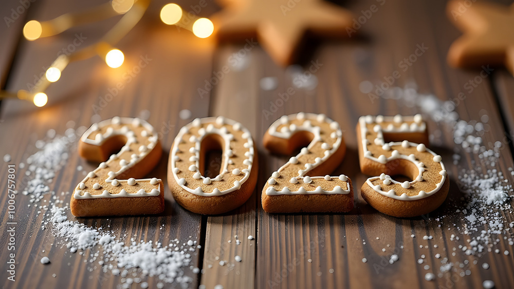 2025 Gingerbread Cookies new year biscuits greeting card 2025 Gingerbread Cookies new year biscuits greeting card