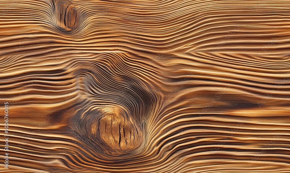 Abstract seamless pattern of a dark wood texture with swirling grain and knots. Abstract seamless pattern of a dark wood texture with swirling grain and knots.