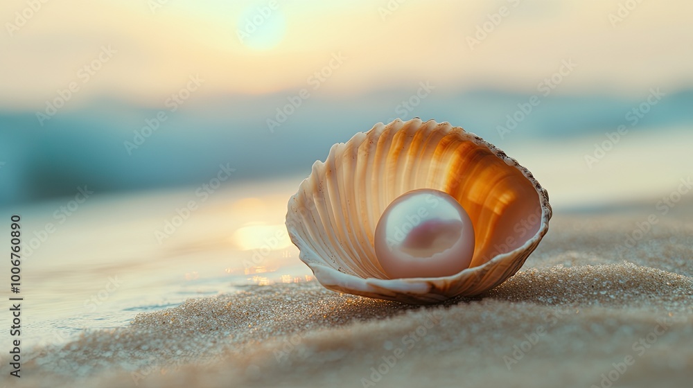 Close-up of a smooth pearl in a small seashell, symbolizing luxury and natural elegance. Close-up of a smooth pearl in a small seashell, symbolizing luxury and natural elegance.