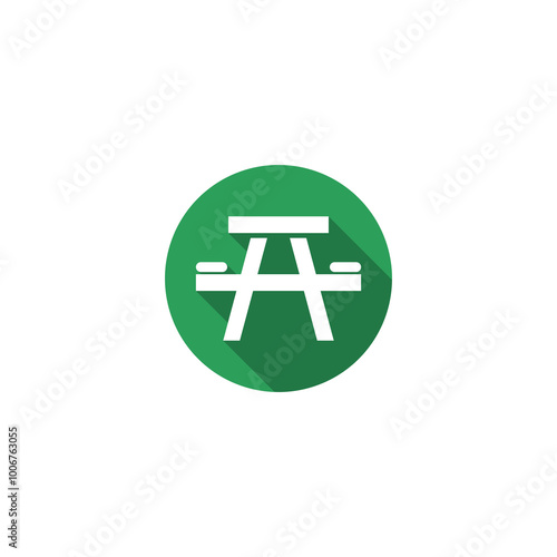 Camping and picnic table icon isolated on transparent background