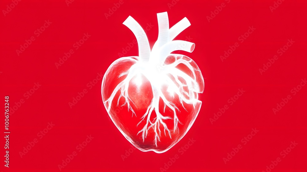 Heart-Shaped Apple with Glowing Details Heart-Shaped Apple with Glowing Details