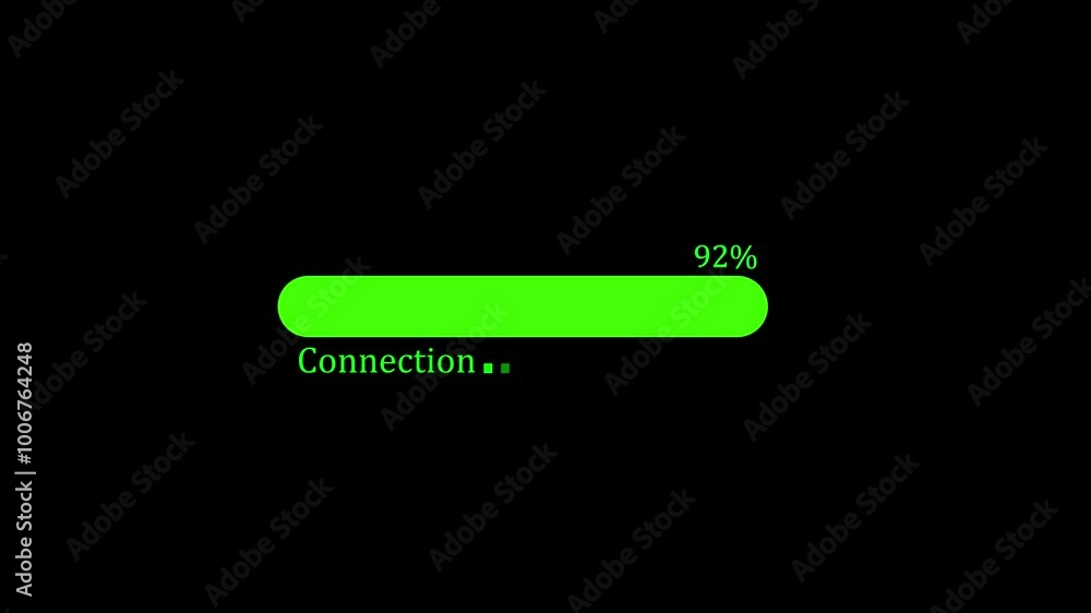 Connection loading bar animation isolated on a black background, Loading installation loading Bar Animation. Connection loading bar animation isolated on a black background, Loading installation loading Bar Animation.