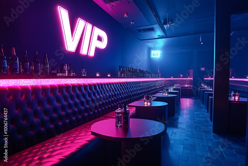 Exclusive nightclub with a VIP section and bottle service photo