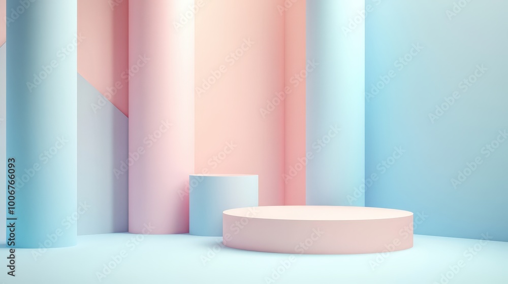 Modern Design Versatility - Artistic Vector Elements on Pastel Background with Cinematic Lighting and Three-Point Perspective Modern Design Versatility - Artistic Vector Elements on Pastel Background with Cinematic Lighting and Three-Point Perspective