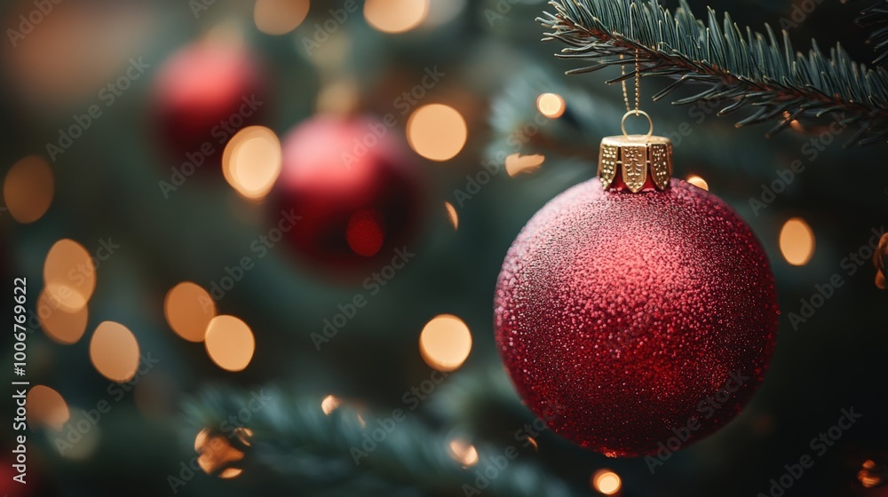 Christmas balls are hung on the Christmas tree Christmas balls are hung on the Christmas tree