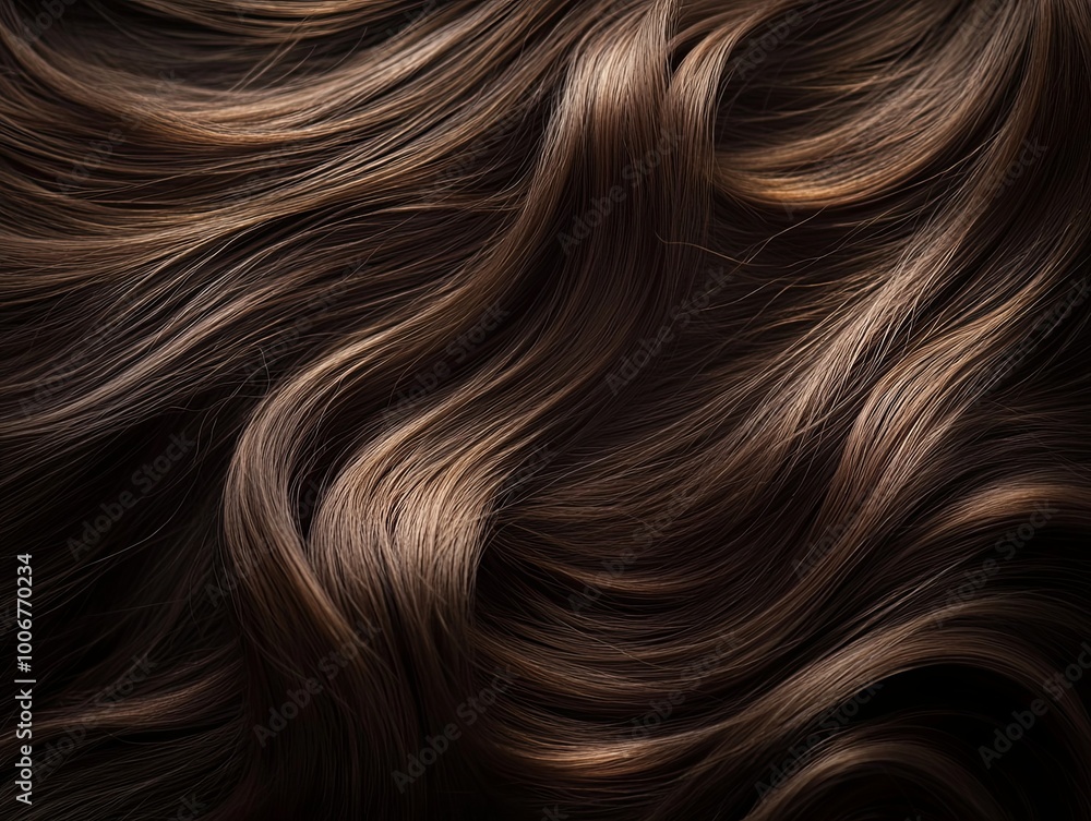 Close-up of long, wavy brown hair. Close-up of long, wavy brown hair.