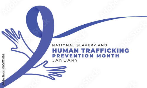 National slavery and human trafficking prevention month. background, banner, card, poster, template. Vector illustration.