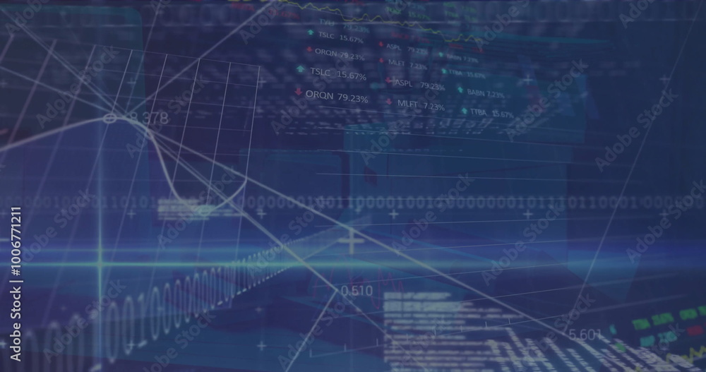 Image of financial data processing over binary coding Image of financial data processing over binary coding