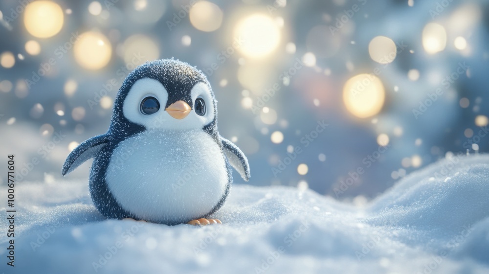 The sweetest penguin standing in the snow, radiating charm and cuteness, creating a heartwarming, adorable winter scene. The sweetest penguin standing in the snow, radiating charm and cuteness, creating a heartwarming, adorable winter scene.