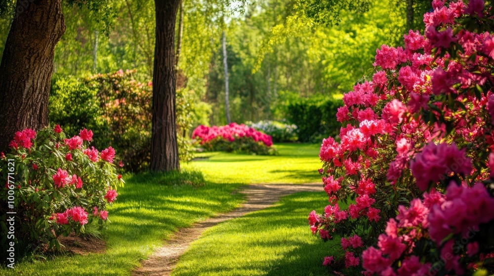 Beautiful Path Through a Lush Garden Beautiful Path Through a Lush Garden