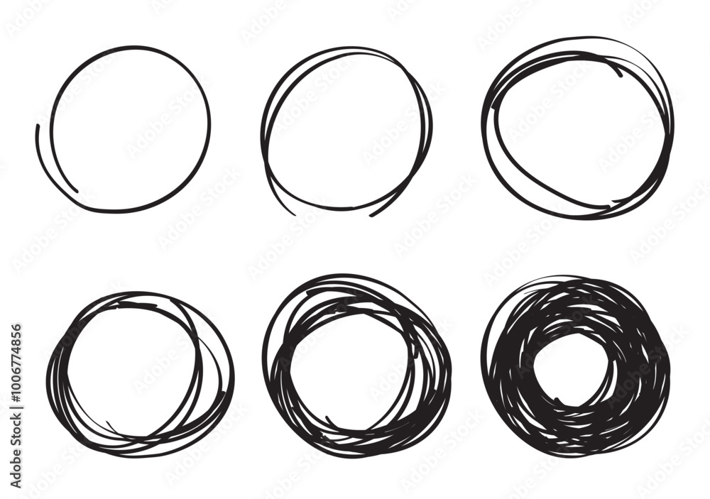 Doodle sketch circle scrawl of felt tip pen marker icon line stroke simple graphic illustration set, hand drawn pencil round underline highlight note element shape image clip art Doodle sketch circle scrawl of felt tip pen marker icon line stroke simple graphic illustration set, hand drawn pencil round underline highlight note element shape image clip art