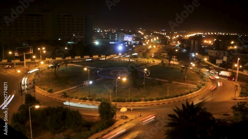 Wallpaper Mural Night shot Cinematic top and high-angle view of moving cars in Aden Yemen Torontodigital.ca