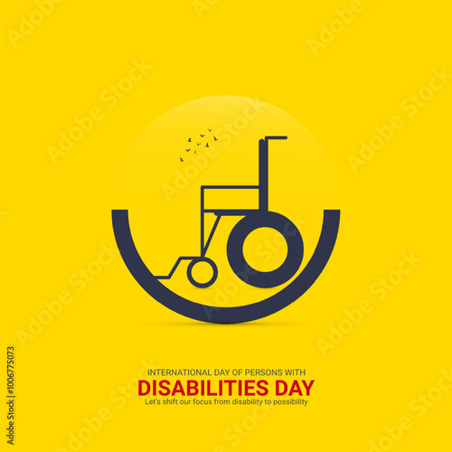 International Day of Persons with Disabilities. Design for banner, poster, and 3D Illustration.