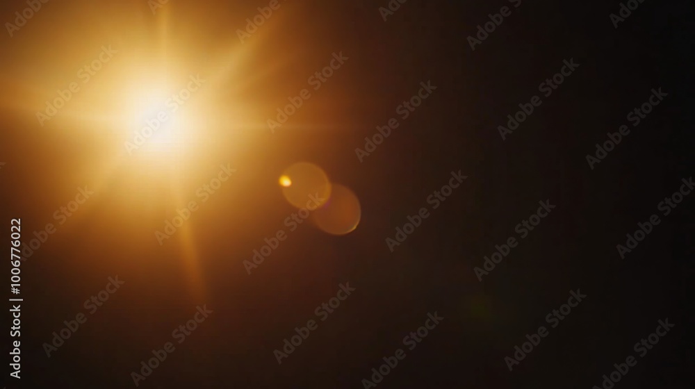 A vibrant yellow lens flare emits intense brightness, with rays extending outward against a dark background, creating a striking visual effect perfect for various design needs A vibrant yellow lens flare emits intense brightness, with rays extending outward against a dark background, creating a striking visual effect perfect for various design needs