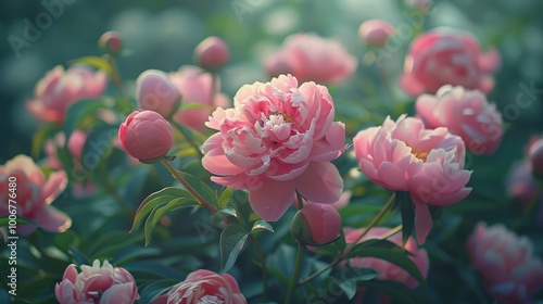Wallpaper Mural Peonies in full bloom Torontodigital.ca