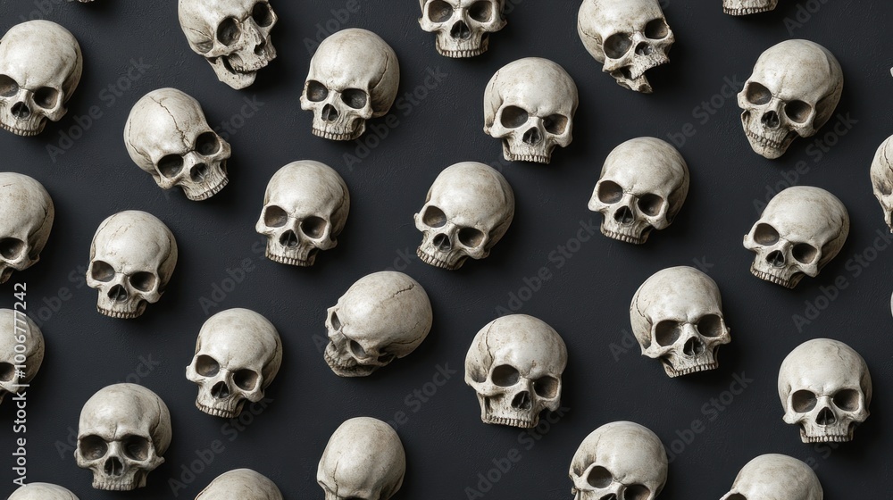 Skulls Pattern - Dark and Mysterious Skulls Pattern - Dark and Mysterious