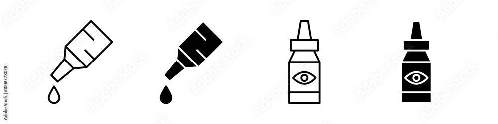 Eye drops bottle icon collection Eye drops bottle icon collection