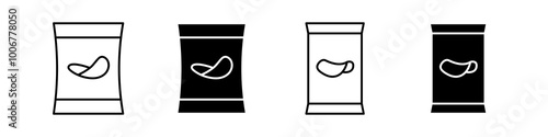 chips bag icon collection