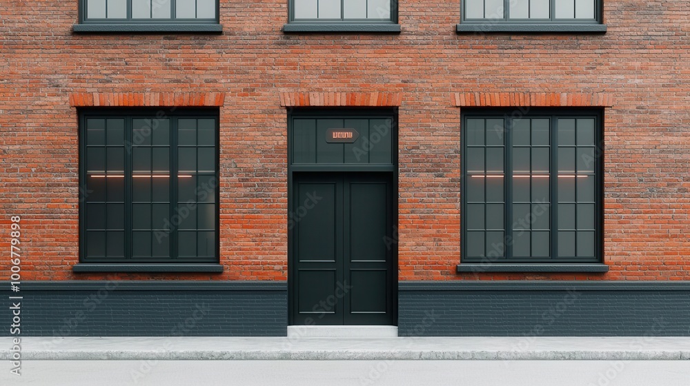 Trendy urban beauty salon exterior with exposed brick, large windows, neon sign, industrial style, Beauty Salon, Trendy Urban Design Trendy urban beauty salon exterior with exposed brick, large windows, neon sign, industrial style, Beauty Salon, Trendy Urban Design