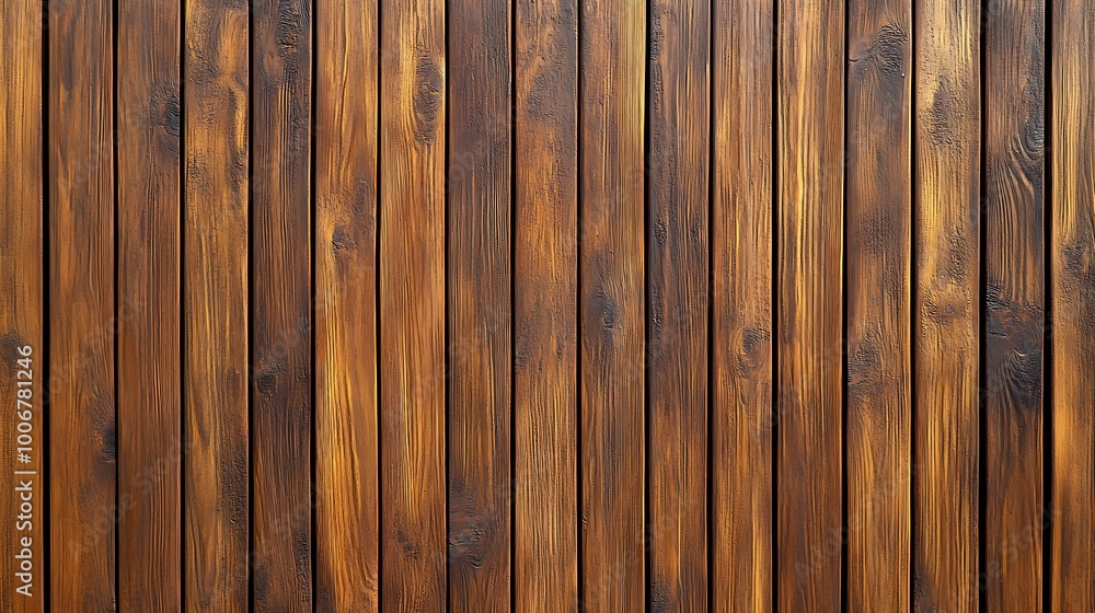 Obraz premium Wall made of wood. Wooden panels made from slats. Texture of vertical timber lines. Modern interior design from planks. Decorative surface for the construction of fences and facades. 