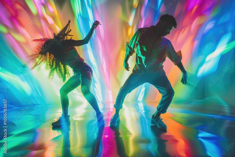 Couple dancing together in a cozy room, perfect for romantic moments and special occasions Couple dancing together in a cozy room, perfect for romantic moments and special occasions