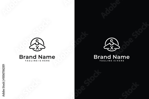 monogram initial X hanger vector logo