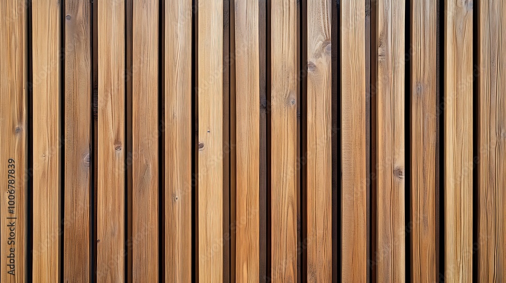 Wall made of wood. Wooden panels made from slats. Texture of vertical timber lines. Modern interior design from planks. Decorative surface for the construction of fences and facades. Wall made of wood. Wooden panels made from slats. Texture of vertical timber lines. Modern interior design from planks. Decorative surface for the construction of fences and facades.