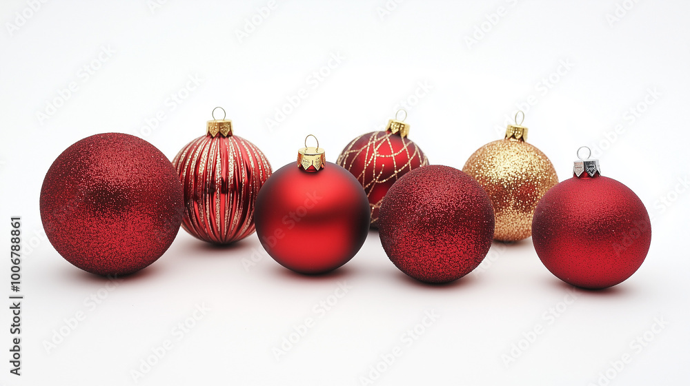 Christmas balls on white background.
Christmas balls on white background.