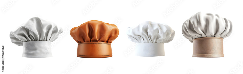 Various chef hats in different colors and styles, showcasing culinary diversity and tradition. Various chef hats in different colors and styles, showcasing culinary diversity and tradition.