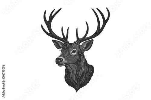 Deer head silhouette design vector file. photo