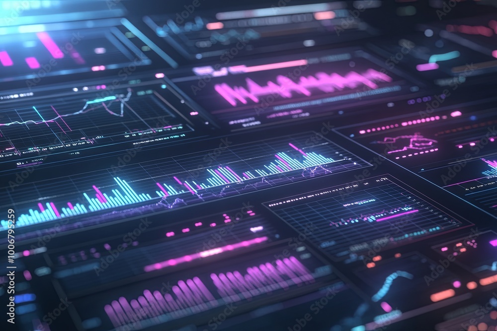 Colorful Economic Charts in Motion Colorful Economic Charts in Motion