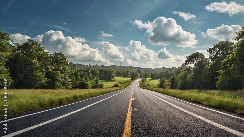 Naklejka premium Between Road and Nature