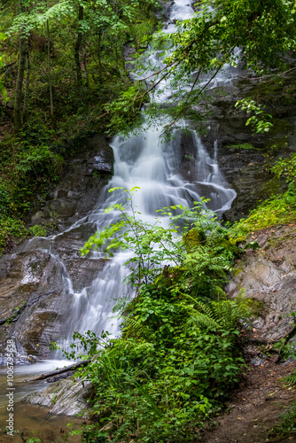 Paradis waterfall near the city of Burlats. Occitanie, France