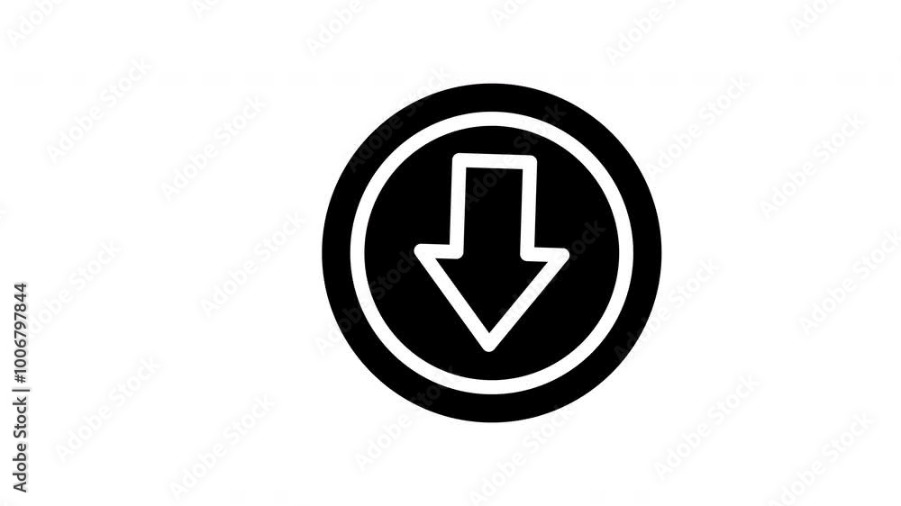 Download with black outline, pointing down yellow and blue arrow. Suitable for concepts like decrease, decline, negative trends.
Download with black outline, pointing down yellow and blue arrow. Suitable for concepts like decrease, decline, negative trends.