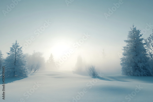 Wallpaper Mural A minimalistic winter background featuring soft hues, snow-covered landscapes, and subtle details that capture the essence of winter's calm Torontodigital.ca