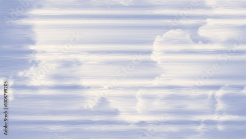 Clouds, retro engraving style. design element. vector illustration