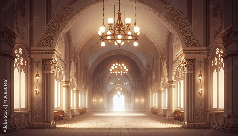 Enchanted Castle Hallway with Grand Arches and Soft Glow for Visual Novel
Enchanted Castle Hallway with Grand Arches and Soft Glow for Visual Novel