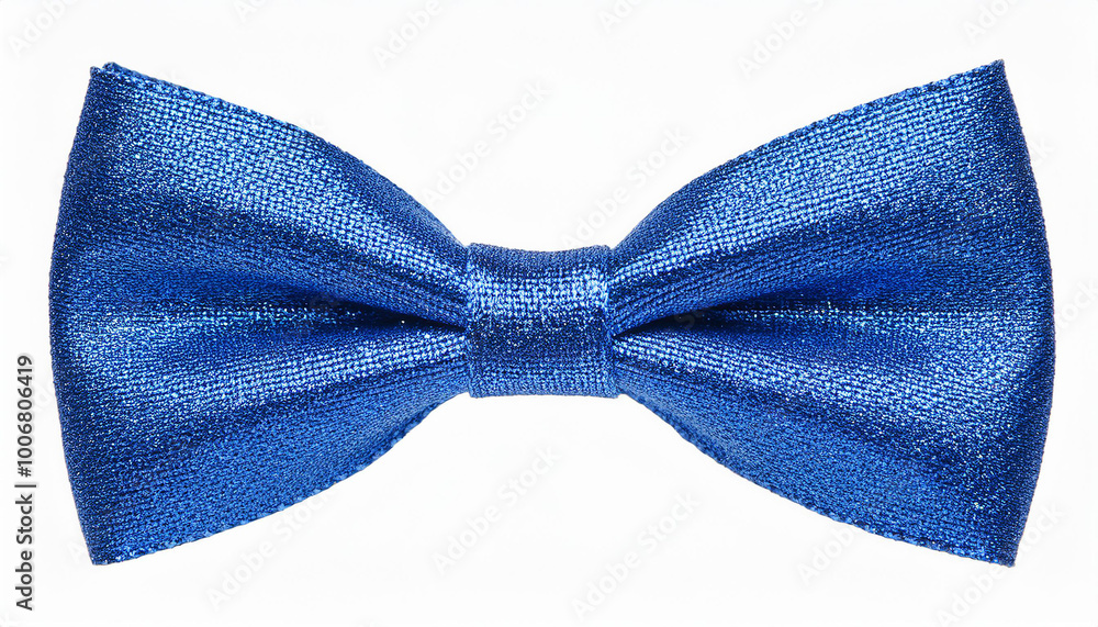 Glittery blue bow tie isolated on white background. Man's festive accessory. Stylish and vibrant. Glittery blue bow tie isolated on white background. Man's festive accessory. Stylish and vibrant.