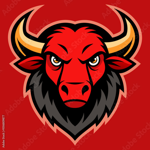 Bison Mascot Logo Vector Illustration for T-Shirt Graphics, SVG & Cricut Files