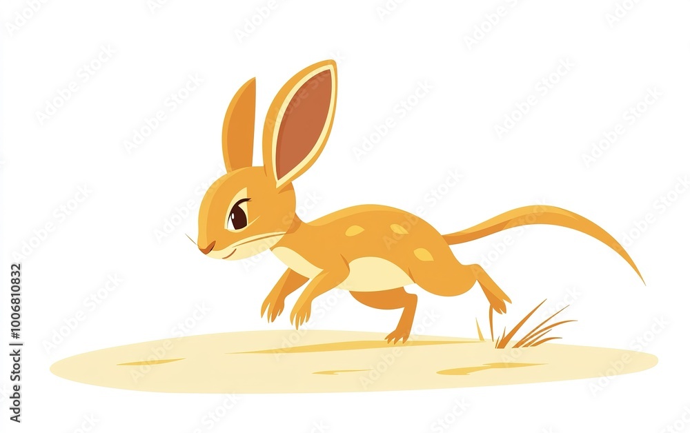 A playful orange hare darts across the sandy landscape with determination in the warmth of a sunny afternoon A playful orange hare darts across the sandy landscape with determination in the warmth of a sunny afternoon
