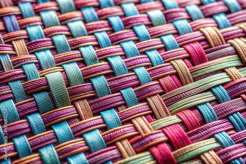 Colorful woven pattern with intricate interlacing details