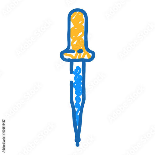 dropper bulb chemical glassware lab doodle icon sketch vector. dropper bulb chemical glassware lab sign. isolated symbol illustration